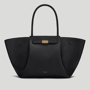 EUC DEMELLIER THE NEW YORK TOTE BAG IN BLACK GRAIN LEATHER